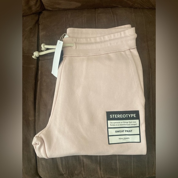 NWT Mens Maison Margiela Stereotype Organic Cotton Sweatpants Size 52 Peony Pink - Picture 6 of 13